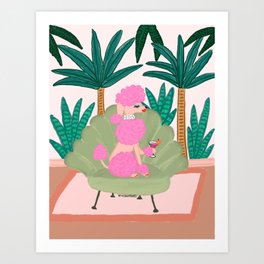 Poodle Lounge Art Print