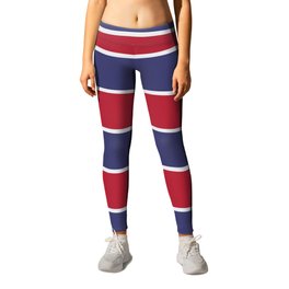 Large Red White and Blue USA Memorial Day Holiday Horizontal Cabana Stripes Leggings | Holiday, Red, Day, Horizontalstripe, Redstripe, Usa, Curated, Pinstripe, White, Graphicdesign 