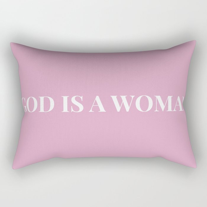 God is a woman by Ariana – pink white Rectangular Pillow