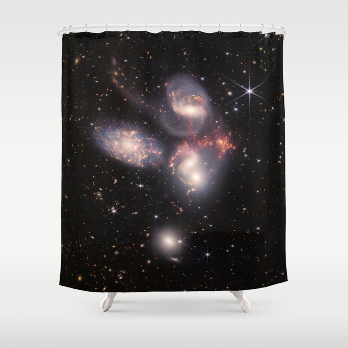 Stephan's Quintet (NIRCam and MIRI Composite Image) Shower Curtain