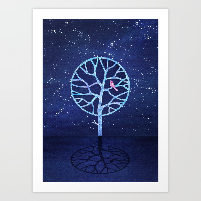 Nightingale tree Art Print
