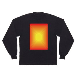 Gradient Sun Abstract Vintage Pattern Geometric Long Sleeve T Shirt