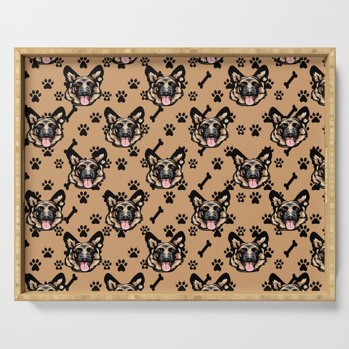 All over dog face pattern design. Serving Tray
