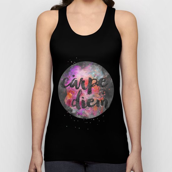 Carpe diem colorful watercolor handlettering Unisex Tank Top
