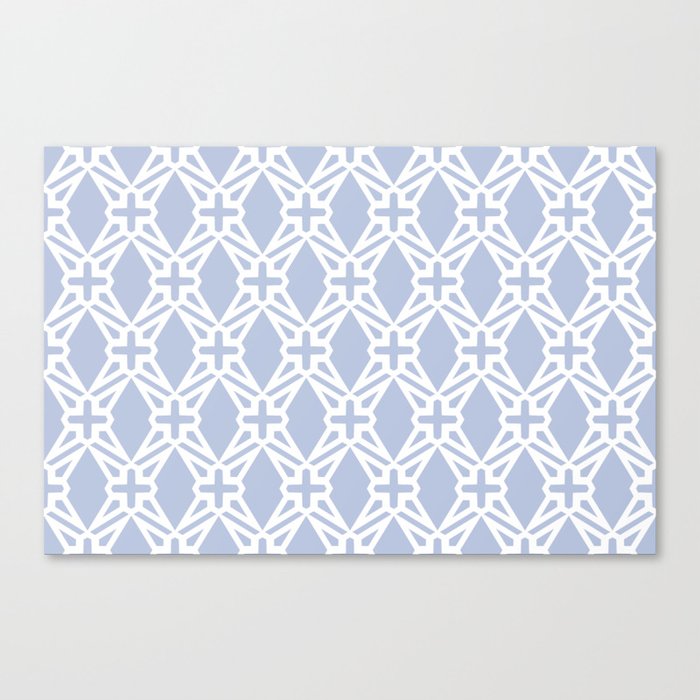 Pastel Blue and White Geometric Shape Pattern Pairs DE 2022 Trending Color Prim Blue DE5898 Canvas Print