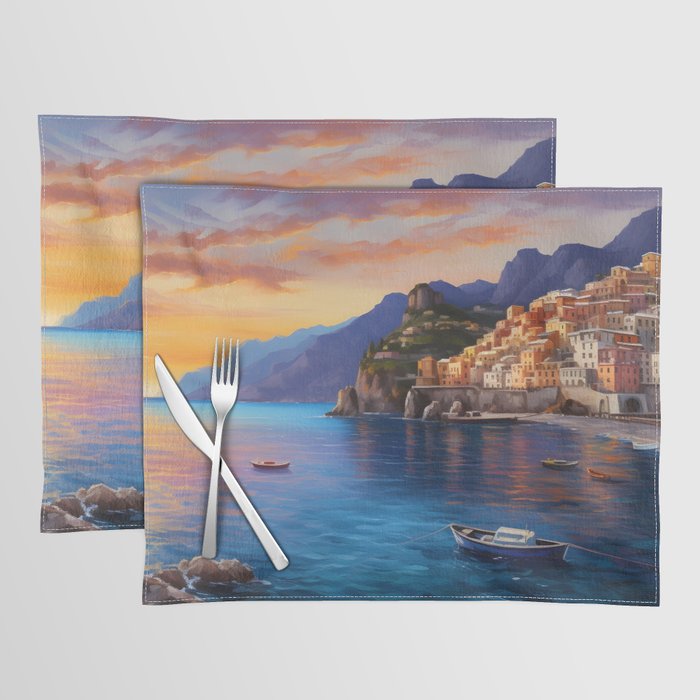 view of the Amalfi coast Italy Placemat