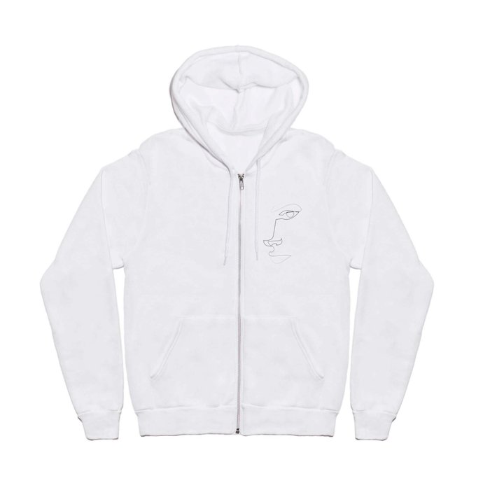 Abstract line face - er3_1 Full Zip Hoodie