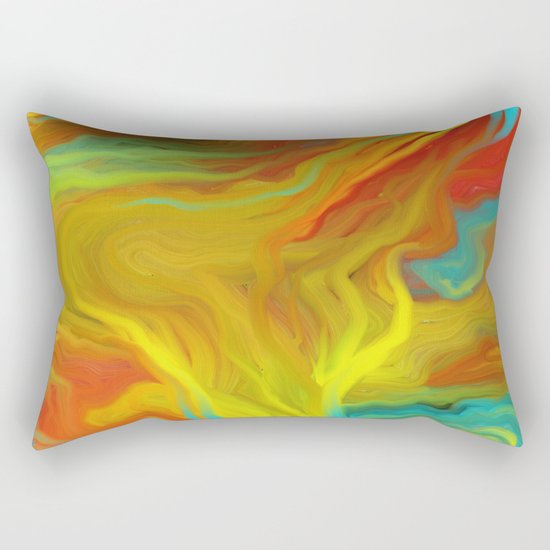 AGATE ABSTRACT OIL PAINTING Rectangular Pillow