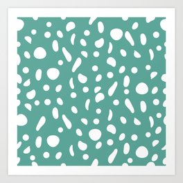Abstract full bubbles in teal Art Print
