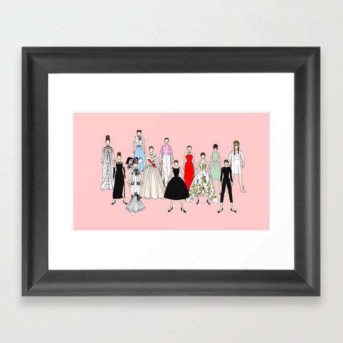 Think Pink Outfits Fashion Audrey Framed Art Print