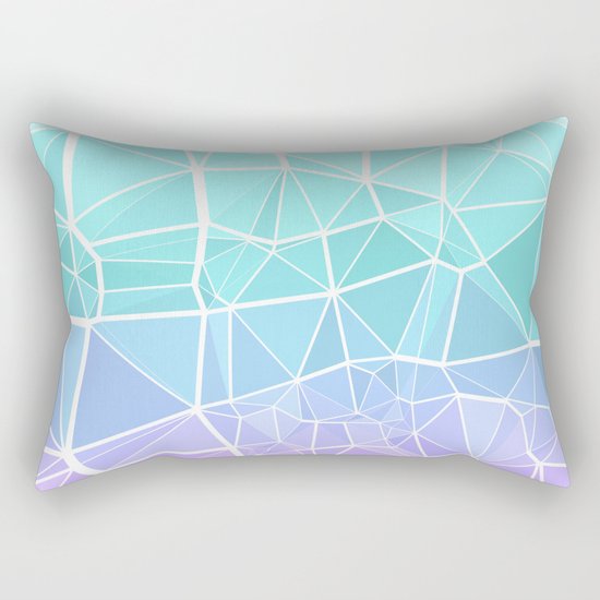 Cyan, Turquoise, and Purple Triangles Rectangular Pillow