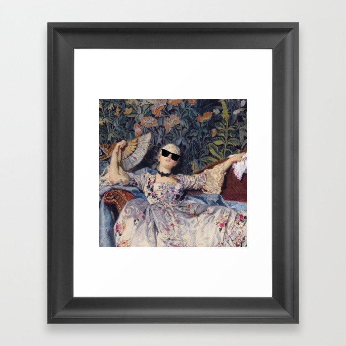 Reclining Lady With Sunglasses Painting Framed Art Print