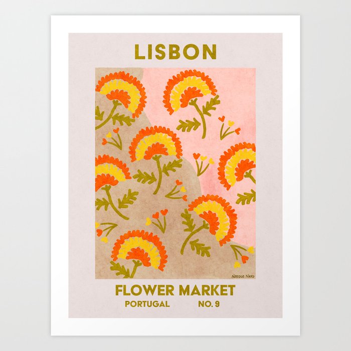 Retro Wall Art | Lisbon Flower Market | Matisse Print | Printable Art Print