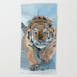 Snow tiger Beach Towel