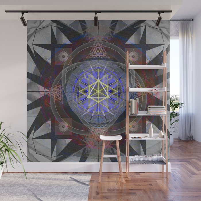 Cosmic Pulse Mandala Sacred Geometry Ancient Vision Print Wall Mural