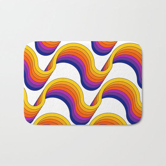 Rainbow Ribbons Bath Mat