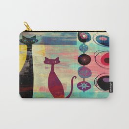 Mid-Century Modern 2 Cats - Graffiti Style Carry-All Pouch