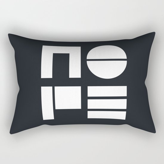 Nope in Black and White Rectangular Pillow