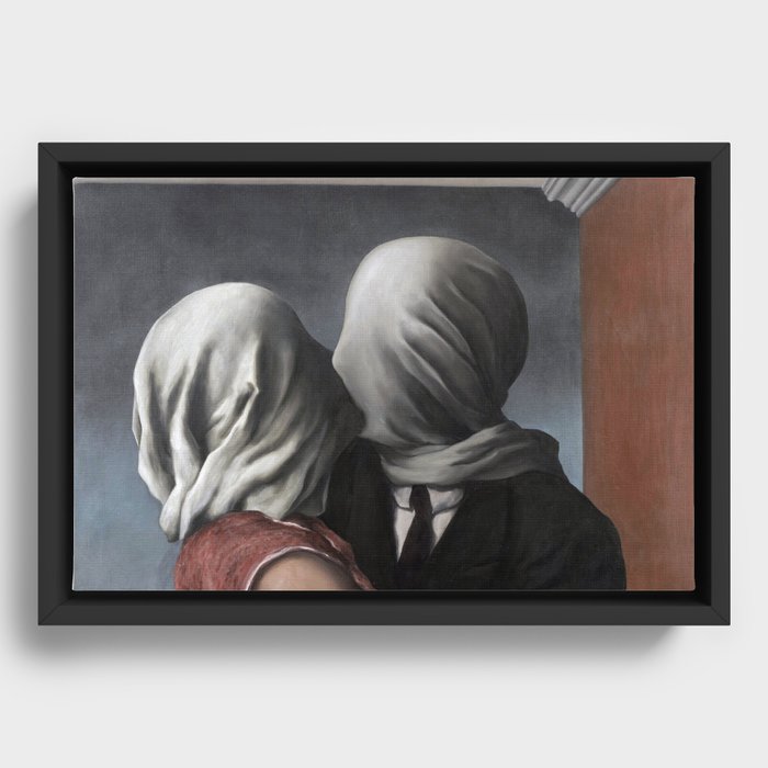 The Lovers II (Les Amants) 1928, Artwork Rene Magritte For Prints, Posters, Shirts, Bags Men Women K Framed Canvas