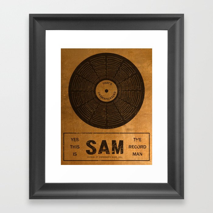 Sam the Record Man Vintage Framed Art Print