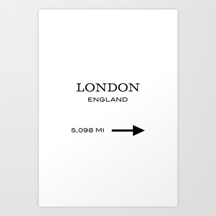 This Way To London Typography Art Print