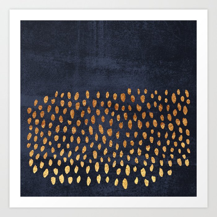 Pattern Play / Navy & Gold Art Print