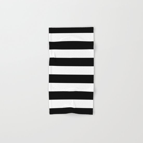 Stripe Black & White Horizontal Hand & Bath Towel