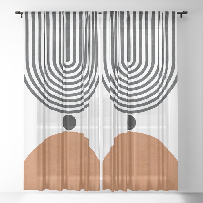Abtract Modern Sheer Curtain
