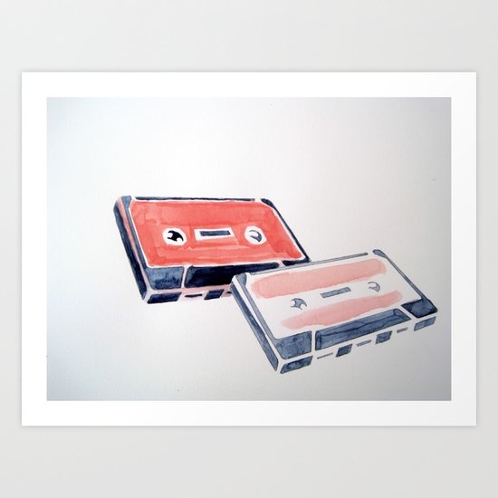 Pink cassette tapes Art Print