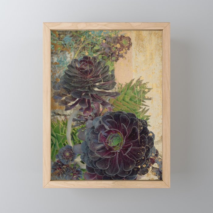 Golden Cactus Framed Mini Art Print