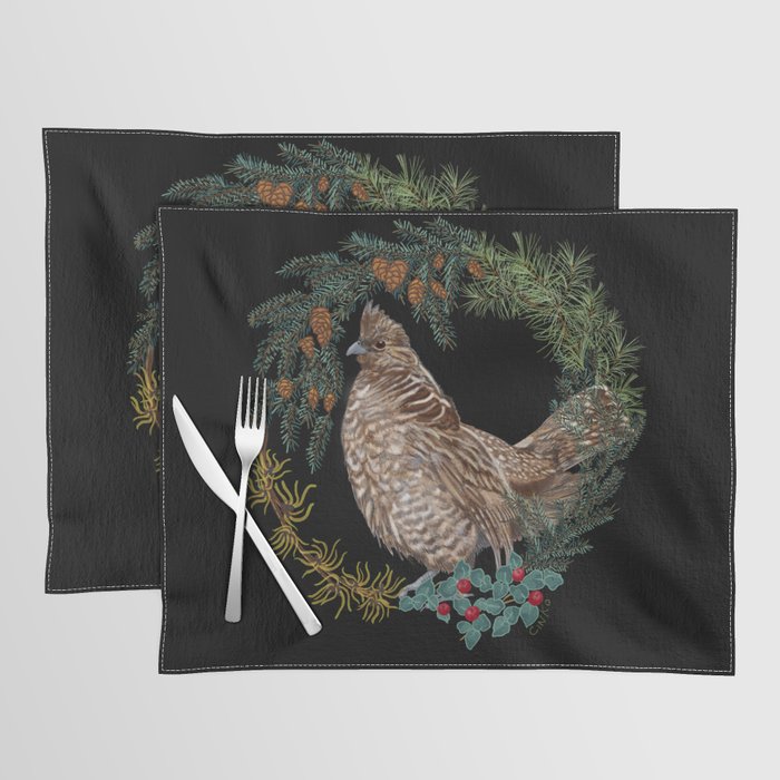 Forest Grouse "Season's Greetings" Placemat