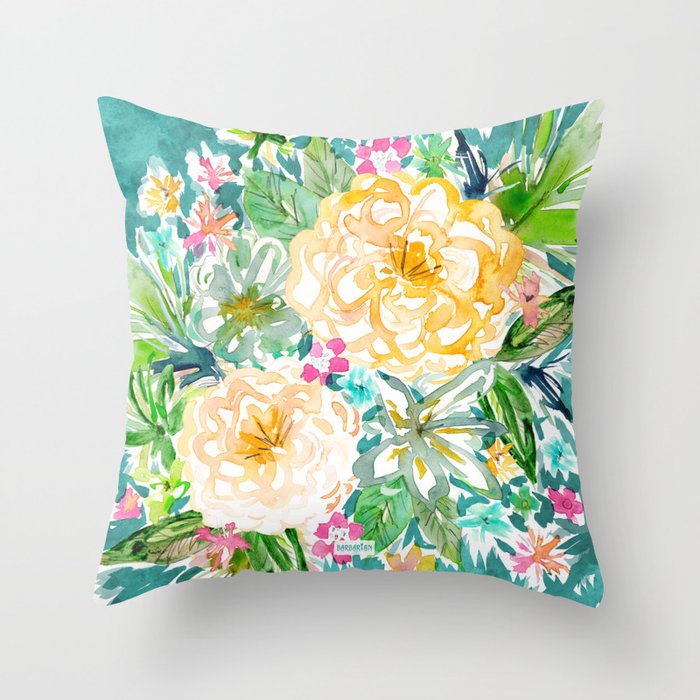 SMELLS LIKE PROLIFERATION Floral Throw Pillow