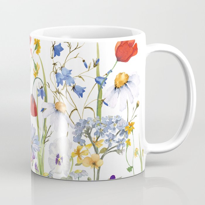 Scandinavian Colorful Midsummer Wildflowers Meadow  Coffee Mug