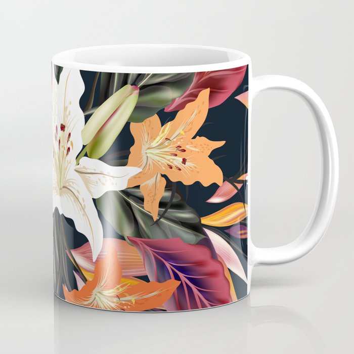 New luxury floral art : Black Coffee Mug