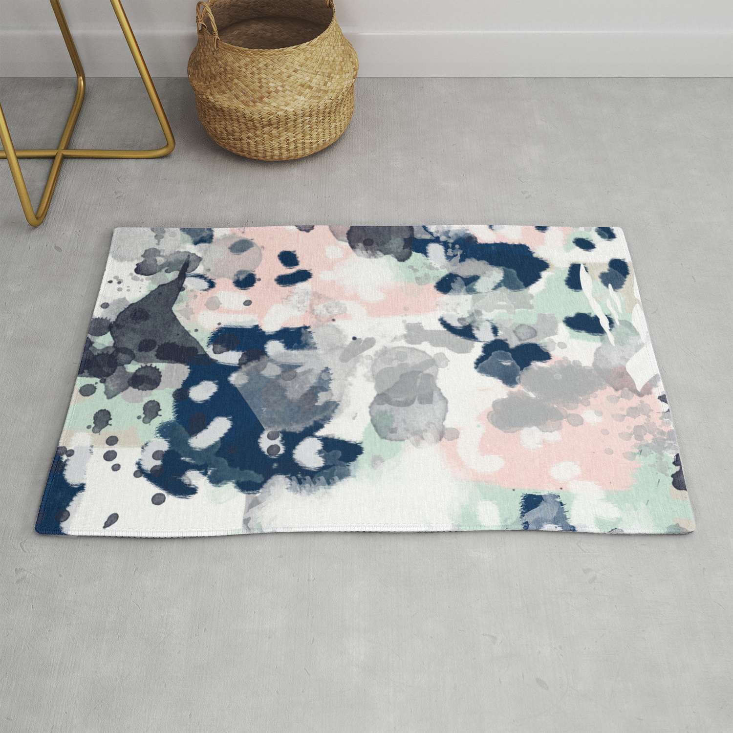navy and pink nursery
