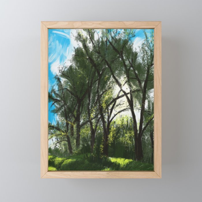 Yellowstone Trees Framed Mini Art Print