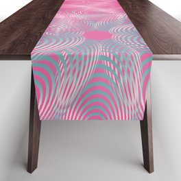 Pink and Blue Abstract Floral Table Runner