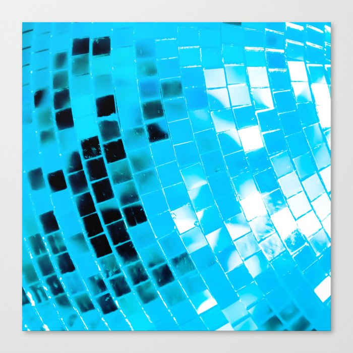 Blue Mirrored Disco Ball Canvas Print