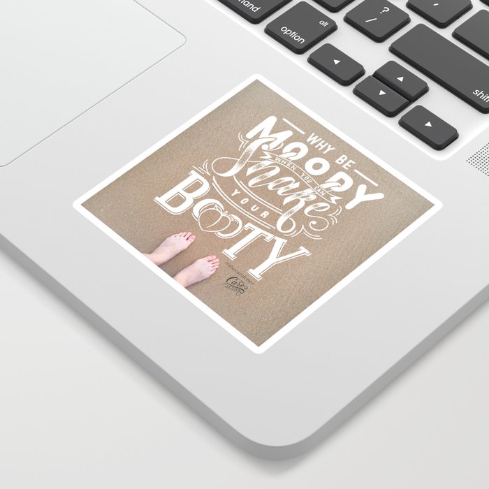 Moody Booty Sandy Beach (Lettering on Photography) Sticker