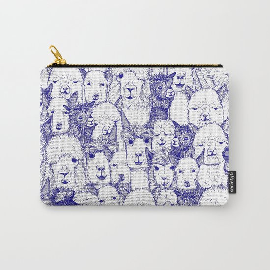 just alpacas blue white Carry-All Pouch