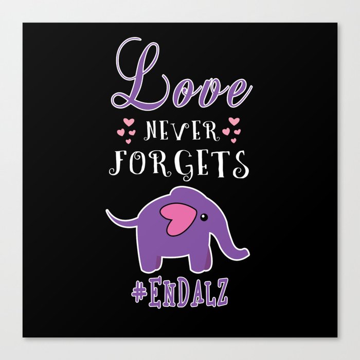 Elephant Love End Alzheimer Alzheimer's Awareness Canvas Print