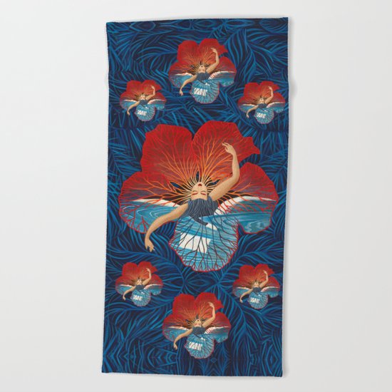 Hibiscus Flower Beach Towel