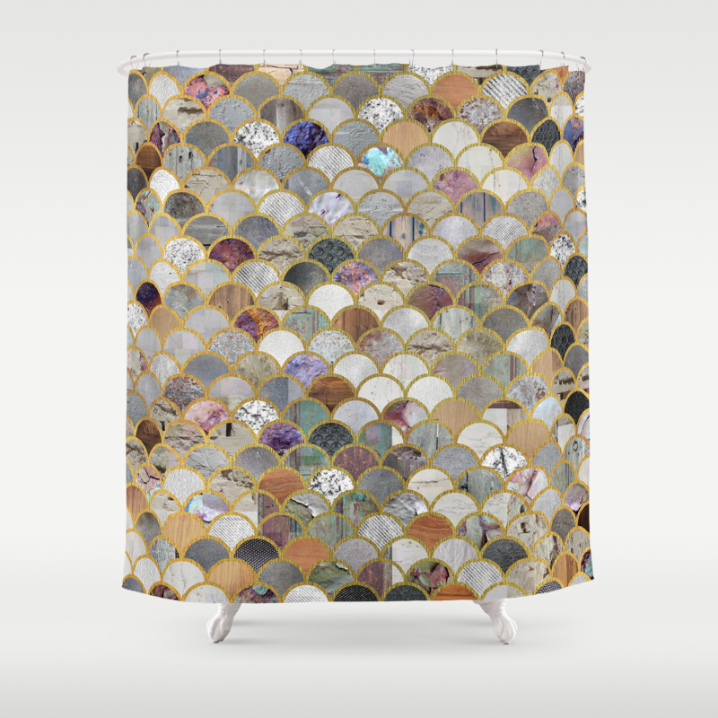 Textured Moons Shower Curtain