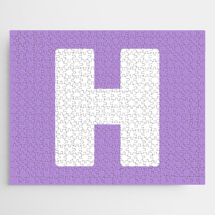 H (White & Lavender Letter) Jigsaw Puzzle