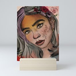 Calm Abstract Woman Portrait Art Mini Art Print
