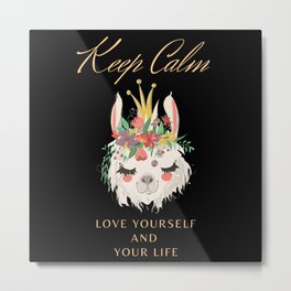 Keep calm love yourself and your life Metal Print | Recovery, Selfharm, Antidiet, Eatingdisorders, Ednos, Hope, Beatanorexia, Selflove, Weightloss, Bingeeating 