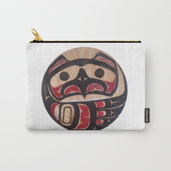 American Native Art Cut In Wood No. 5 Carry-All Pouch