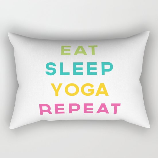 Eat Sleep Yoga Repeat Quote Rectangular Pillow