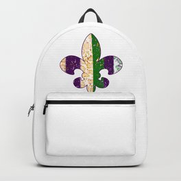 Mardi Gras Animal Print Fleur de Lis Leopard Graphic Purple design Backpack