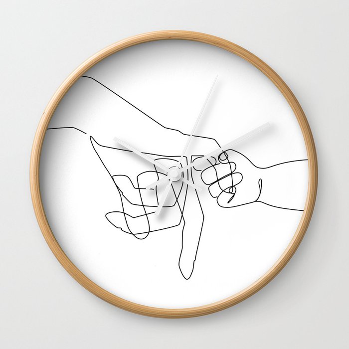 Mother and Baby Pinky Swear Wall Clock